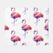 Flamingos mit Splash: Aquarellmuster. Fleecedecke (Vorderseite (Horizontal))