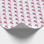 Flamingos mit Splash: Aquarellmuster. Geschenkpapier (Ecke)