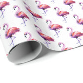 Flamingos mit Splash: Aquarellmuster. Geschenkpapier (Rolleneckpunkt)