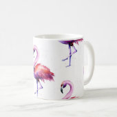 Flamingos mit Splash: Aquarellmuster. Kaffeetasse (VorderseiteRechts)