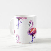 Flamingos mit Splash: Aquarellmuster. Kaffeetasse (Vorderseite Links)