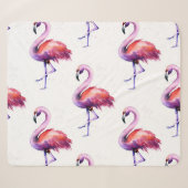 Flamingos mit Splash: Aquarellmuster. Sherpadecke (Vorderseite (Horizontal))