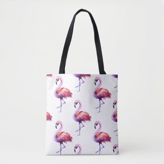 Flamingos mit Splash: Aquarellmuster. Tasche (Vorderseite)