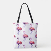 Flamingos mit Splash: Aquarellmuster. Tasche (Rückseite)