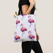 Flamingos mit Splash: Aquarellmuster. Tasche (Von Nahem)