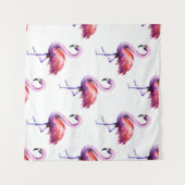 Flamingos mit Splash: Aquarellmuster. Wandteppich (Vorderseite (Horizontal))