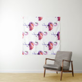 Flamingos mit Splash: Aquarellmuster. Wandteppich (Beispiel (Horizontal))