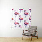 Flamingos mit Splash: Aquarellmuster. Wandteppich (Beispiel)