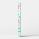 Flamingo's Monogram Tropical Bird Pink Green Trend Case-Mate iPhone Hülle (Rückseite / Links)