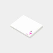 Flamingos & Monogramm auf Weiß Post-it Klebezettel (angewinkelt)