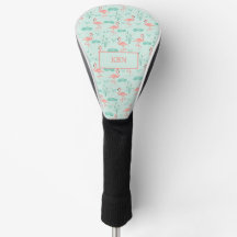 Flamingos Monogramm Tropical Bird Rosa Grün