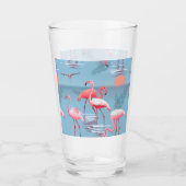 Flamingos Muster 1 Glas (Vorderseite)