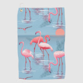 Flamingos Muster 1 Golfhandtuch (Vorderseite)