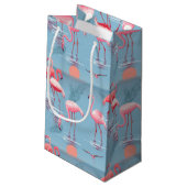 Flamingos Muster 1 Kleine Geschenktüte (Rückseite Schrägansicht)