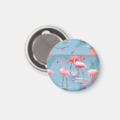Flamingos Muster 1 Magnet (Vorderseite/Rückseite)