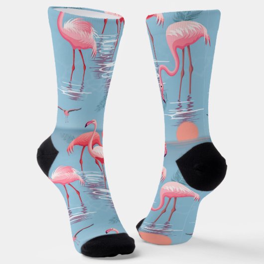 Flamingos Muster 1 Socken (Gewinkelt)
