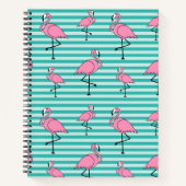 Flamingos Muster Spiral Notebook Notizblock (Vorderseite)