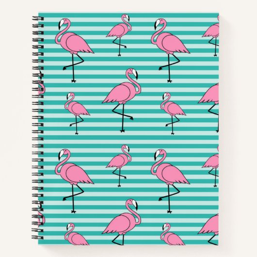 Flamingos Muster Spiral Notebook Notizblock (Vorderseite)