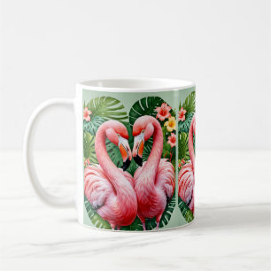 Flamingos Nacken rosa Herz tropische Liebe Flaming Kaffeetasse