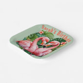 Flamingos Nacken rosa Herz tropische Papierplatte Pappteller (Gewinkelt)