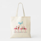 Flamingos Name Template Bridesmaid Geschenk Tragetasche (Rückseite)