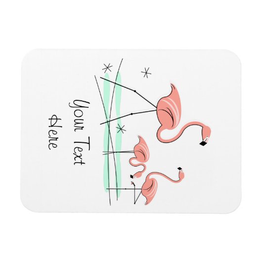 Flamingos Ocean Trio 2 Text-Magnet flexibel Magnet (Horizontal)