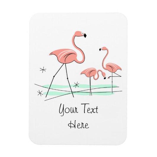 Flamingos Ocean Trio 2 Text-Magnet flexibel Magnet (Vertikal)