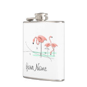 Flamingos Ocean Trio 3 Name umhüllte Flasche Flachmann (Links)