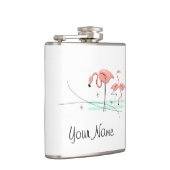 Flamingos Ocean Trio 3 Name umhüllte Flasche Flachmann (Rechts)