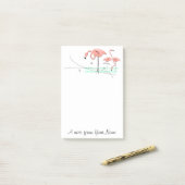 Flamingos Ocean Trio 3 "Text" Post-it Klebezettel (Auf Schreibtisch)