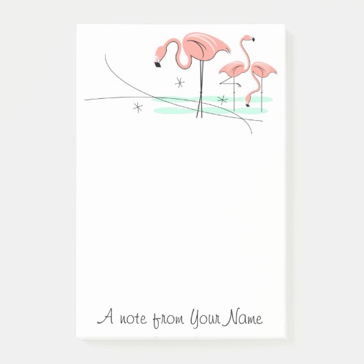 Flamingos Ocean Trio 3 "Text" Post-it Klebezettel (Vorderseite)