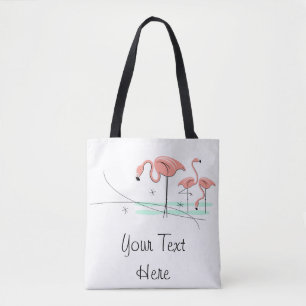 Flamingos Ocean Trio 3 Text über Tasche