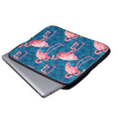 Flamingos on blue banana leaves laptopschutzhülle (Vorne Knopf)