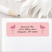 Flamingos-Paar rosa Rücksendeadressen-Aufkleber (Insitu)