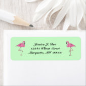 Flamingos-Paar rosa Rücksendeadressen-Aufkleber (Insitu)