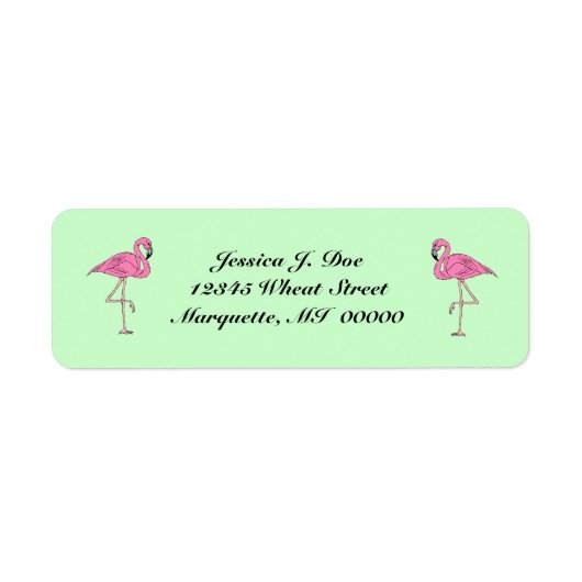 Flamingos-Paar rosa Rücksendeadressen-Aufkleber (Vorne)