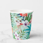 Flamingos & Palm Tree Luau Cups Pappbecher (Vorderseite)