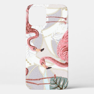 Flamingos, Palmen Blätter: Vintages Muster. Case-Mate iPhone Hülle