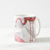 Flamingos, Palmen Blätter: Vintages Muster. Kaffeetasse (VorderseiteRechts)