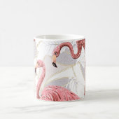 Flamingos, Palmen Blätter: Vintages Muster. Kaffeetasse (Mittel)