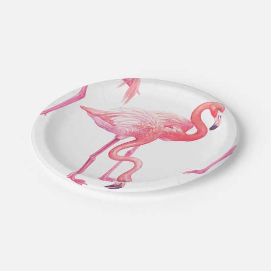 Flamingos Pappteller (Schrägansicht)