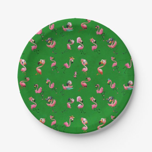 Flamingos Pappteller (Vorderseite)
