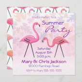 Flamingos-Party Einladung (Vorne/Hinten)