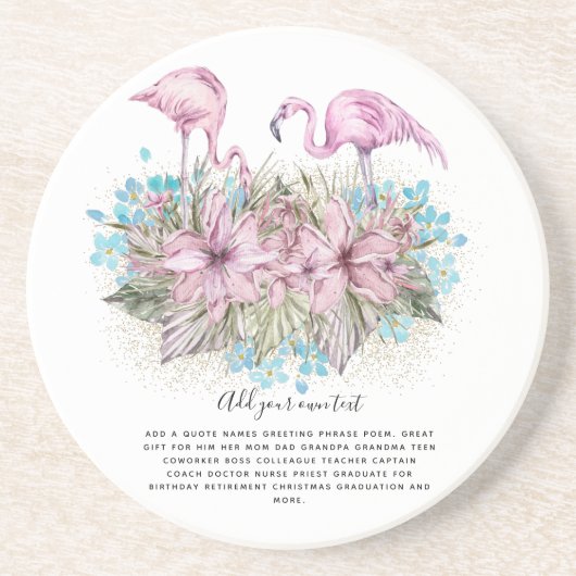 FLAMINGOS Personalisiert Getränkeuntersetzer (Vorne)
