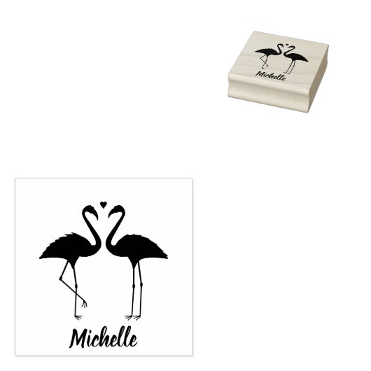 Flamingos Personalisiert Gummistempel (Stempel)