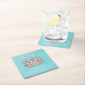 FLAMINGOS Personalisiert Rechteckiger Pappuntersetzer (Vor Ort)