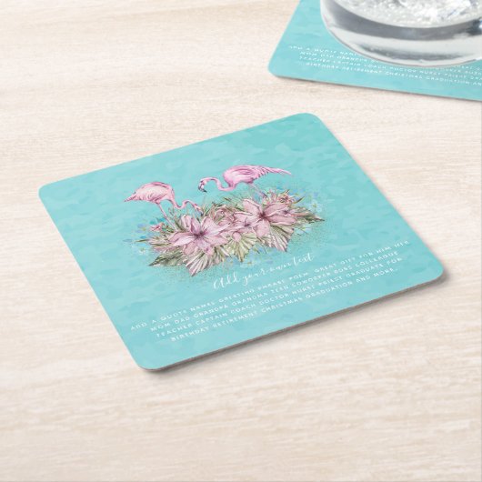 FLAMINGOS Personalisiert Rechteckiger Pappuntersetzer (angewinkelt)