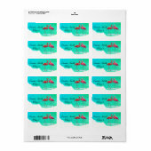 Flamingos Personalisiert School Label Adressaufkleber (Vorne)