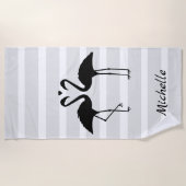 Flamingos Personalisiert Strandtuch (Vorderseite)