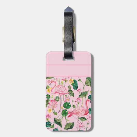 Flamingos personnalized gepäckanhänger (Rückseite vertikal)